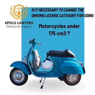 Is it necessary to change the driving license category for using motorcycles under 175 cc?